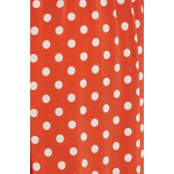 💕STINE GOYA💕 Caitlin Midi Dress ~ Rust Orange Polka Dot Print Medium - Picture 9 of 16